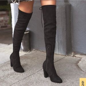 Lulus over the knew black boots